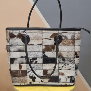 Cowhide Tote Bag | HairOn Cowhide Tote Bag Purse | Leather Cowhide Bag | Cowhide Shoulder Bag | Western Boho handbag | Western Cowhide Purse