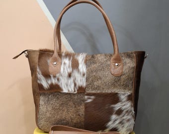 Cowhide Tote Bag | HairOn Cowhide Tote Bag Purse | Leather Cowhide Bag | Cowhide Shoulder Bag | Western Boho handbag | Western Cowhide Purse