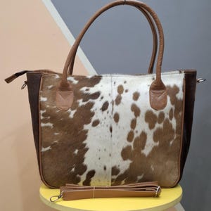 Cowhide Tote Bag | HairOn Cowhide Tote Bag Purse | Leather Cowhide Bag | Cowhide Shoulder Bag | Western Boho handbag | Western Cowhide Purse