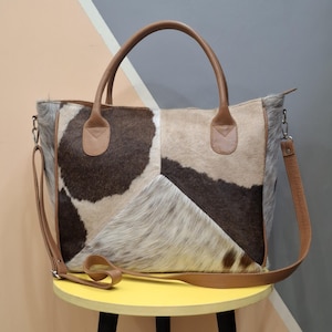 Cowhide Tote Bag | HairOn Cowhide Tote Bag Purse | Leather Cowhide Bag | Cowhide Shoulder Bag | Western Boho handbag | Western Cowhide Purse