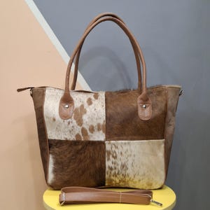 Cowhide Tote Bag | HairOn Cowhide Tote Bag Purse | Leather Cowhide Bag | Cowhide Shoulder Bag | Western Boho handbag | Western Cowhide Purse