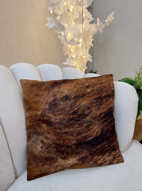 Cowhide Pillow Cover Brindle Cowhide Cushion Natural Hair On Throw Cushion Pillow Covers Genuine Cow Hide Real Original Skin Leather Pillow