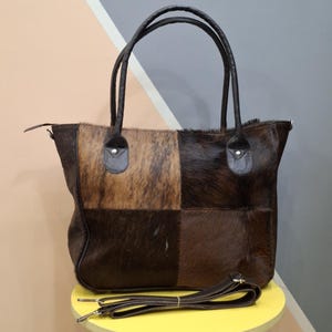 Cowhide Tote Bag | HairOn Cowhide Tote Bag Purse | Leather Cowhide Bag | Cowhide Shoulder Bag | Western Boho handbag | Western Cowhide Purse