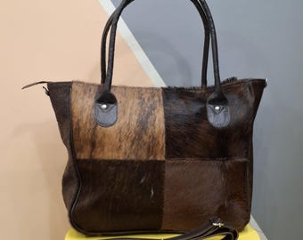 Cowhide Tote Bag | HairOn Cowhide Tote Bag Purse | Leather Cowhide Bag | Cowhide Shoulder Bag | Western Boho handbag | Western Cowhide Purse