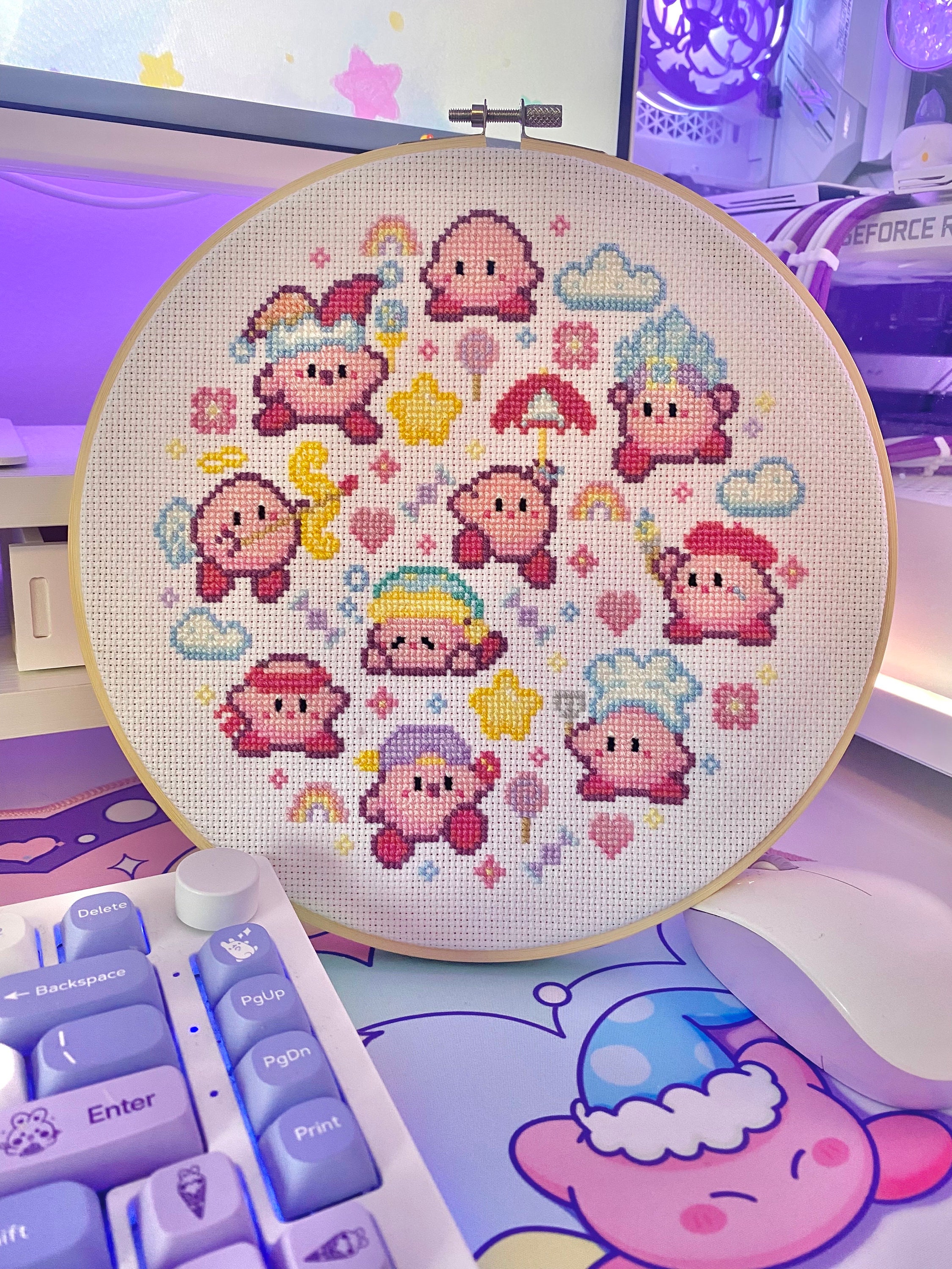 Pastel Candy Dream Cross Stitch Pattern, Kawaii, Rainbow