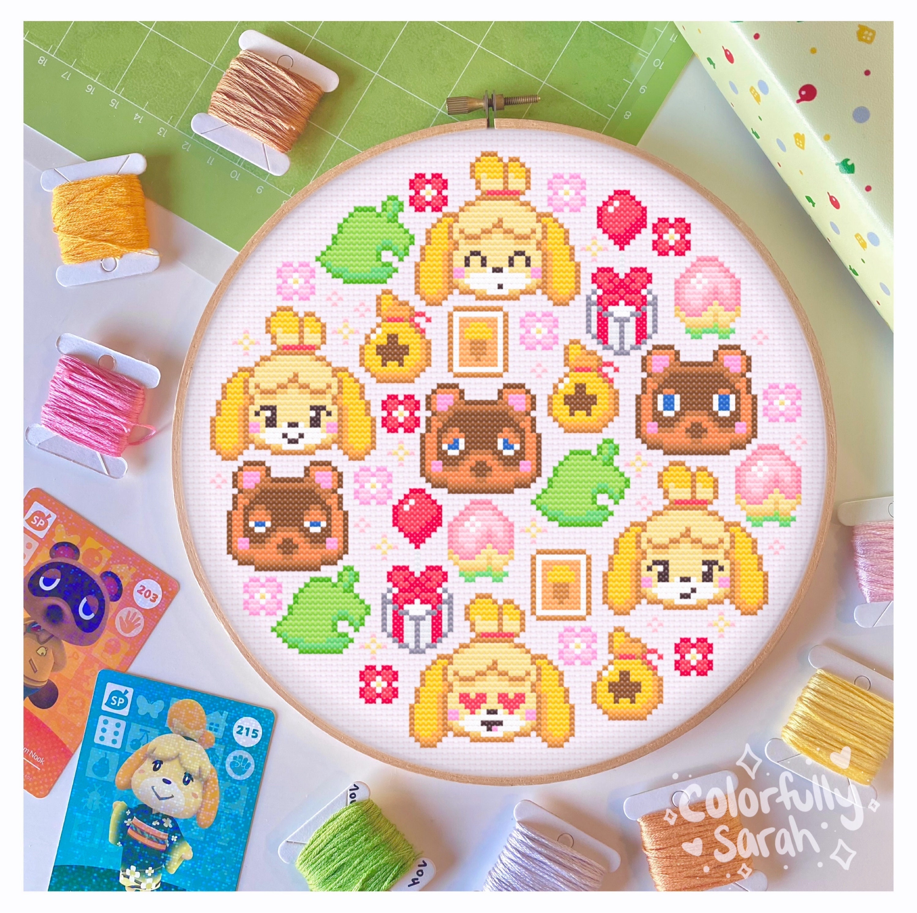 Animal Crossing Special characters Cross Stitch Pattern, New Leaf, New Horizons, Beginner, Bells, Isabelle, Nook, Videogame PDF Downloadable