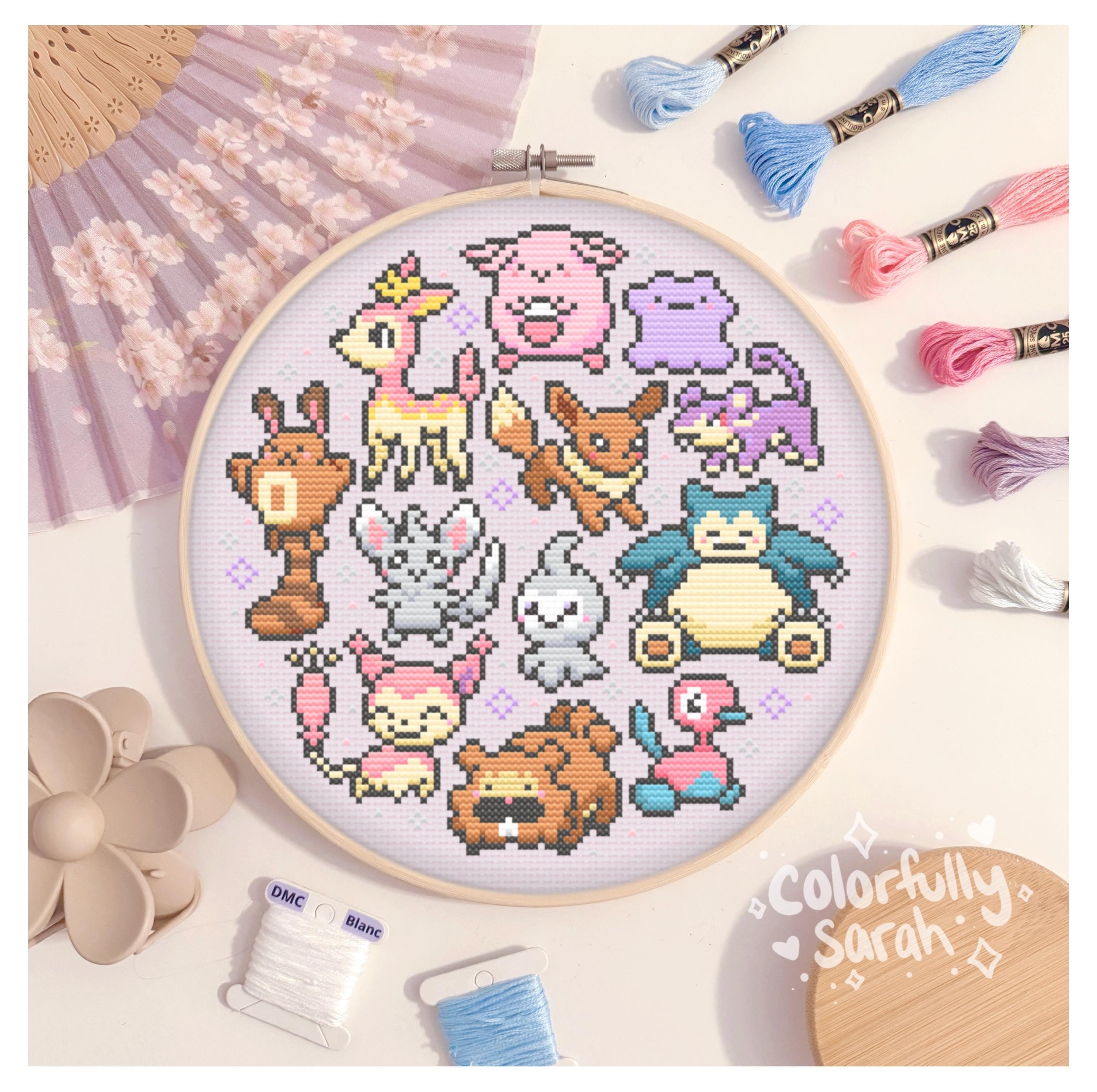 Normal Type Cross Stitch Pattern, Kawaii Cross Stitch, Pastel cross stitch, Cute, beginner, videogame, PDF Downloadable
