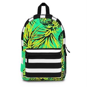 Neon Pineapple Backpack | Modern Pop Art Style | Personalized School Bag