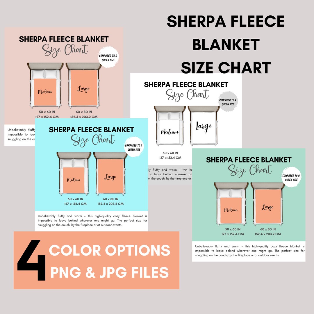 Sherpa Blanket Mockup Size Chart Sherpa Blanket Size Chart Throw