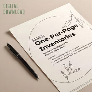 Fear Resentment Harmful Conduct One Per Page Inventory Printable Worksheets for AA NA 12 Step Recovery  Sobriety Journal Pages Letter A4 PDF