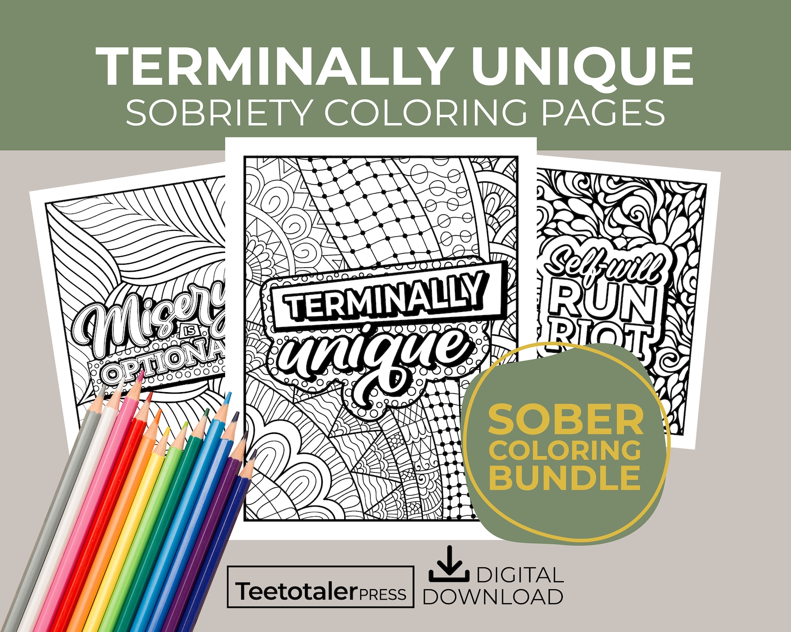 Terminally Unique Sobriety Coloring Pages, Addiction, Recovery, 12 Step ...