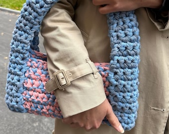 Crochet Handbag Pattern: Easy Beginner Shopper Bag (PDF)