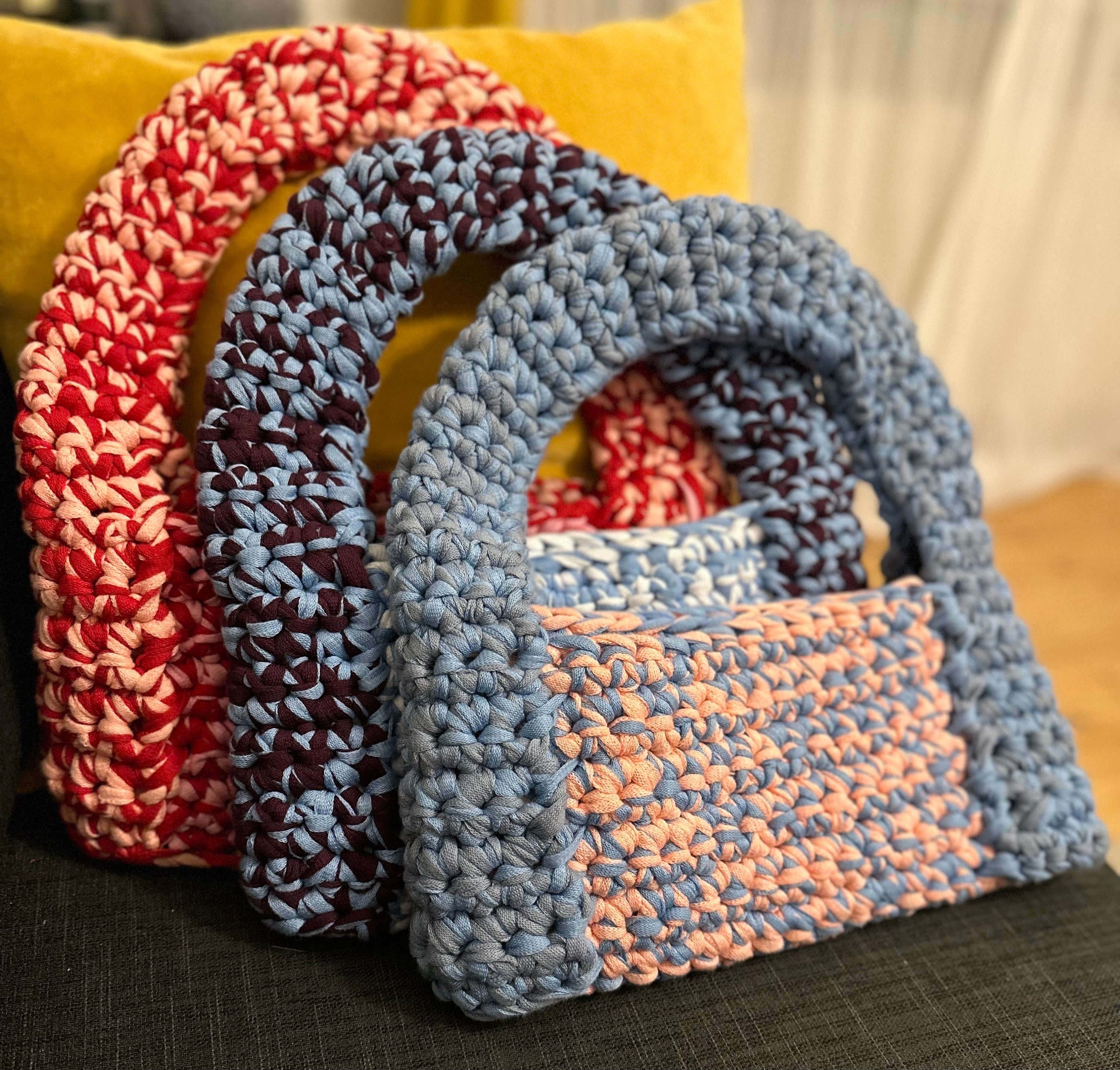 Crochet Handbag Pattern: Easy Beginner Shopper Bag (PDF) - Etsy