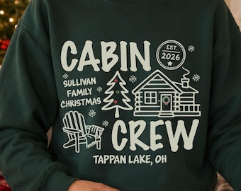 Cabin Christmas Shirts, Mountain Family Vacation Matching Sweatshirts, Personalized Winter Girls Trip Pajama Tops