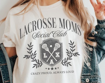 Lacrosse Mom Shirt, Lacrosse Season, Moms Social Club, Gift for Mom, Lax Mama T Shirt, Retro Lacrosse Tee, Girls Lacrosse Shirt