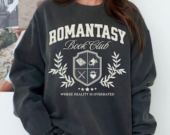 Romantasy Sweatshirt, Reading Sweater, Romance Reader Comfort Colors Sweatshirt, Book Club Crewneck, Book Lover Gifts, Dragon Sweatshirt