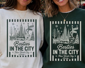 New York City Girls Trip, Besties Christmas in NYC Sweatshirt,  Holiday Weekend Matching Tees