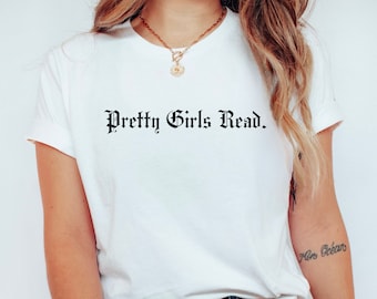 Pretty Girls Read Shirt, Minimalist TShirt, Romantasy Reader Comfort Colors Bookish Shirt, Book Club Shirt, Book Lover Gifts, Fantasy Book