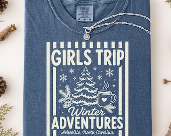 Winter Girls Trip Shirts, Custom Besties Holiday Cabin Weekend Matching Tees, Girls Ski Vacation Sweatshirt