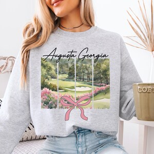 Augusta Golf Sweatshirt, Pink Golf Sweater, Golf Wife, Floral Golf Club Crewneck, Preppy Golf Sweater, Gift for Golf Mom, Golf Girlfriend