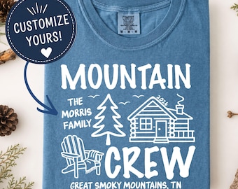Comfort Colors Cabin Crew Shirts, Camping Family Vacation Mountain Reunion Sweatshirt