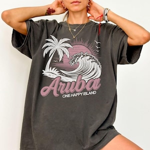 Aruba Shirt, Aruba Vacation Travel Shirt, Aruba Group Shirts, Destination Wedding Gift, One Happy Island Comfort Colors Tee, Beach Coverup