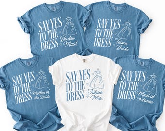 Wedding Dress Shopping Shirts, Team Say Yes Comfort Colors Tee, Bridal Party Gifts