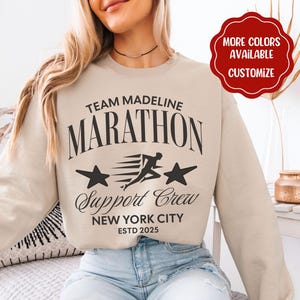 Family Matching Marathon Support Sweatshirt, Bright Marathon Support Crew Sweater, Neon Race Day Supporter Sweater, Group for Marathoner