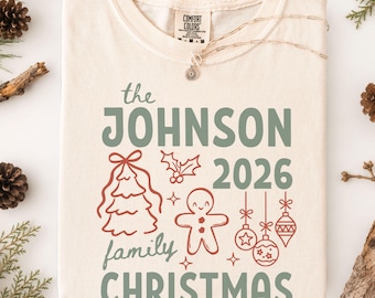 Custom Family Christmas Shirts, Matching Group Xmas Eve Pajama Top Sweatshirts