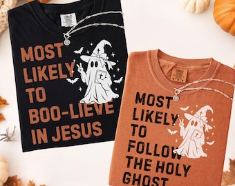 Christian Halloween Group Shirts, Fall Most Likely To Church Youth Group Tee , Comfort Colors Trunk or Treat Tee