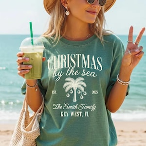 Beach Christmas Shirts, Tropical Christmas Shirt, Christmas on Beach Shirts, Comfort Colors Group Family Vacation Shirts, Xmas Vacay Tee