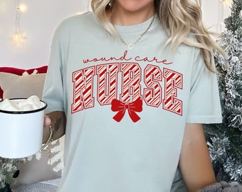 Wound Care Nurse Christmas Shirt, Holiday Nurse Tee, Comfort Colors Wound RN, Cute Nurse Shirts, Nurse Appreciation Gifts, Ostomy Nurse