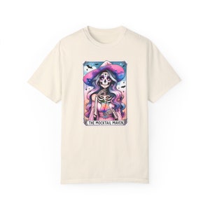 Halloween Witch Tarot Card Shirt, Gothic Skeleton Witch Tee, Comfort Colors Tshirt, Salem Girls Trip Shirts, Mocktail Shirt Ivory