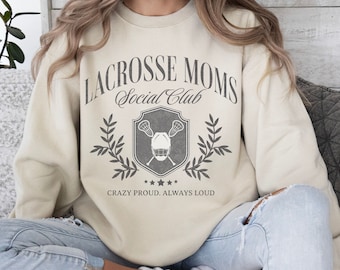 Lacrosse Mom Sweatshirt, Lacrosse Season, Moms Social Club, Gift for Mom, Lax Mama Sweater, Retro Lacrosse Crewneck