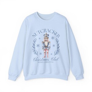 Nutcracker Sweatshirt, Toile Christmas Nutcracker Sweater, Christmas Club, Nutcracker Ballet, Christmas Gifts, Christmas Party Sweater Light Blue