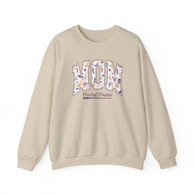 Wizard Mom Sweatshirt, Fantastic Mom Sweater, Wizarding Magic Crewneck, Wizard World Mom Halloween Park Sweatshirt Sand