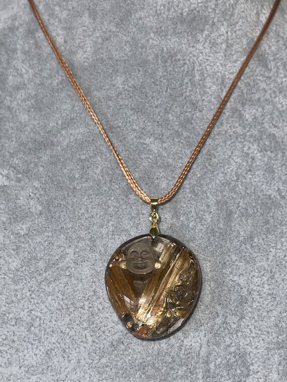 Rare Find! Gold Rutilated Quartz with Hand Cravin… - image 3