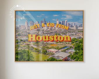 Houston Texas Retro Skyline Print (Digital Download)