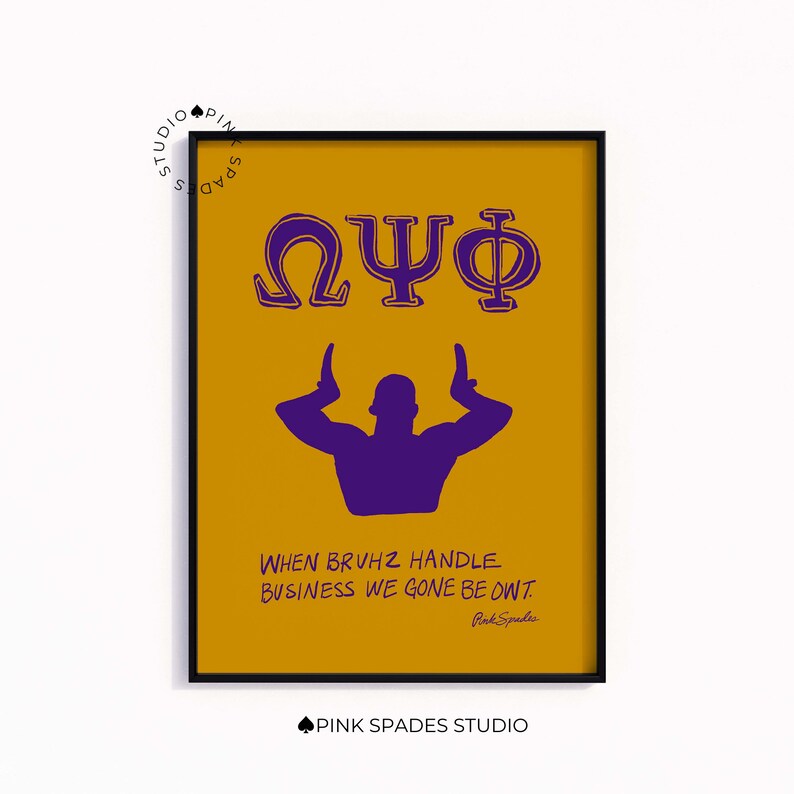 Omega Psi Phi Art Purple and Gold Omega Psi Phi Print Doodle - Etsy