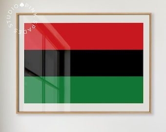 Afro Pan African Flag Art Print, Black Home Decor (Digital Download)