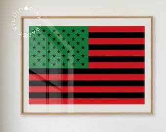 Black Art Pan African Flag Art Print, Black Pride Home Decor (Digital Download)