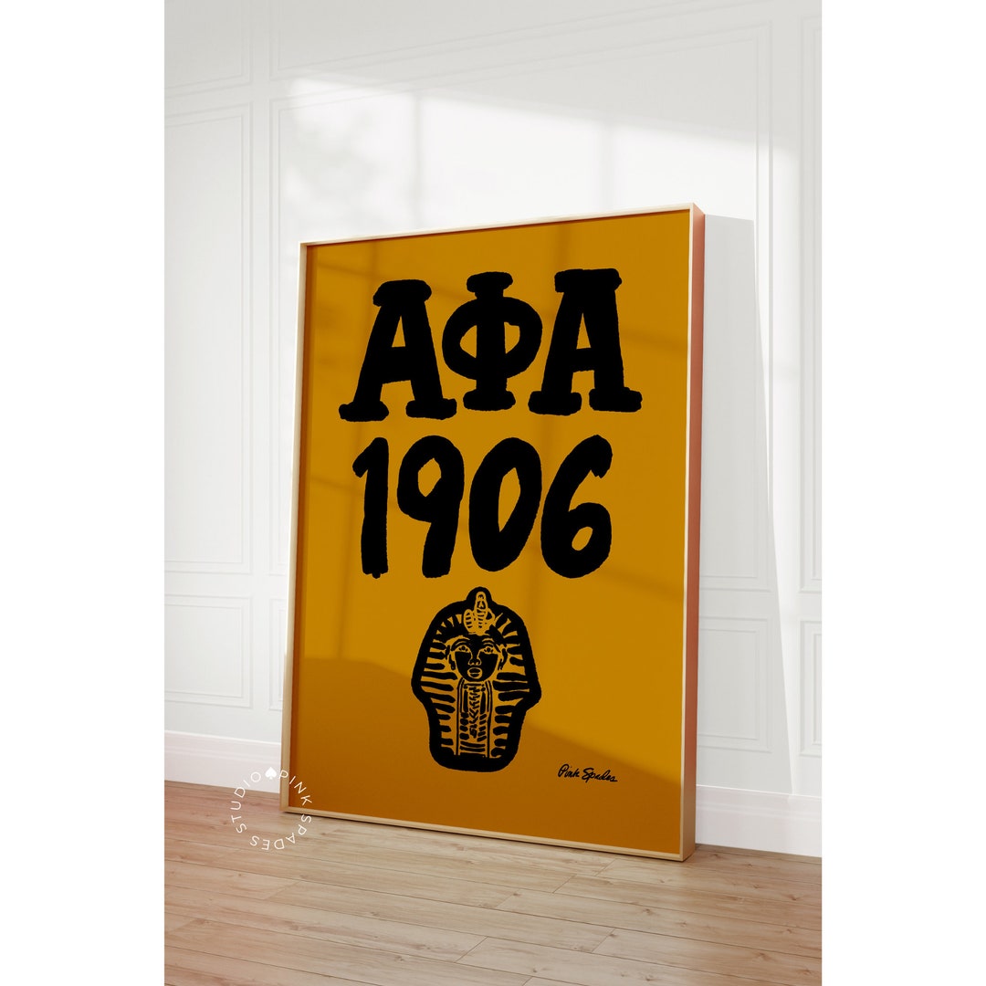 Alpha Phi Alpha Art Black and Gold Alpha Phi Alpha Print Doodle Art