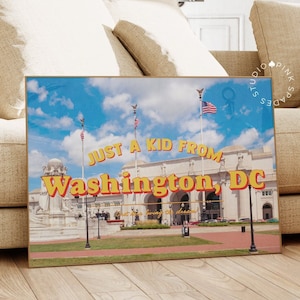 Impressão de cartão postal vintage Impressão retrô Impressões de arte digital Apenas uma criança de Washington DC Impressão Union Station DC Impressão de arte Cidade natal DC Baixar