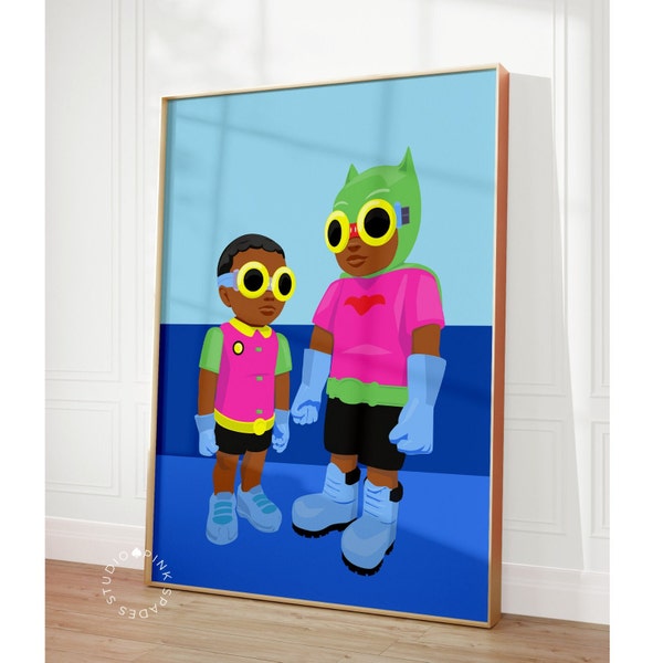 Black Art Print Inspired By Hebru Brantley Art Black Owned Home Decor Instant Digital Art Download New Home Gift African American Artist