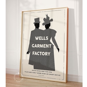 Black Wall Street Art Vintage Garment Factory Art African American Art Black America Greenwood Tulsa Massacre Black History Art Download