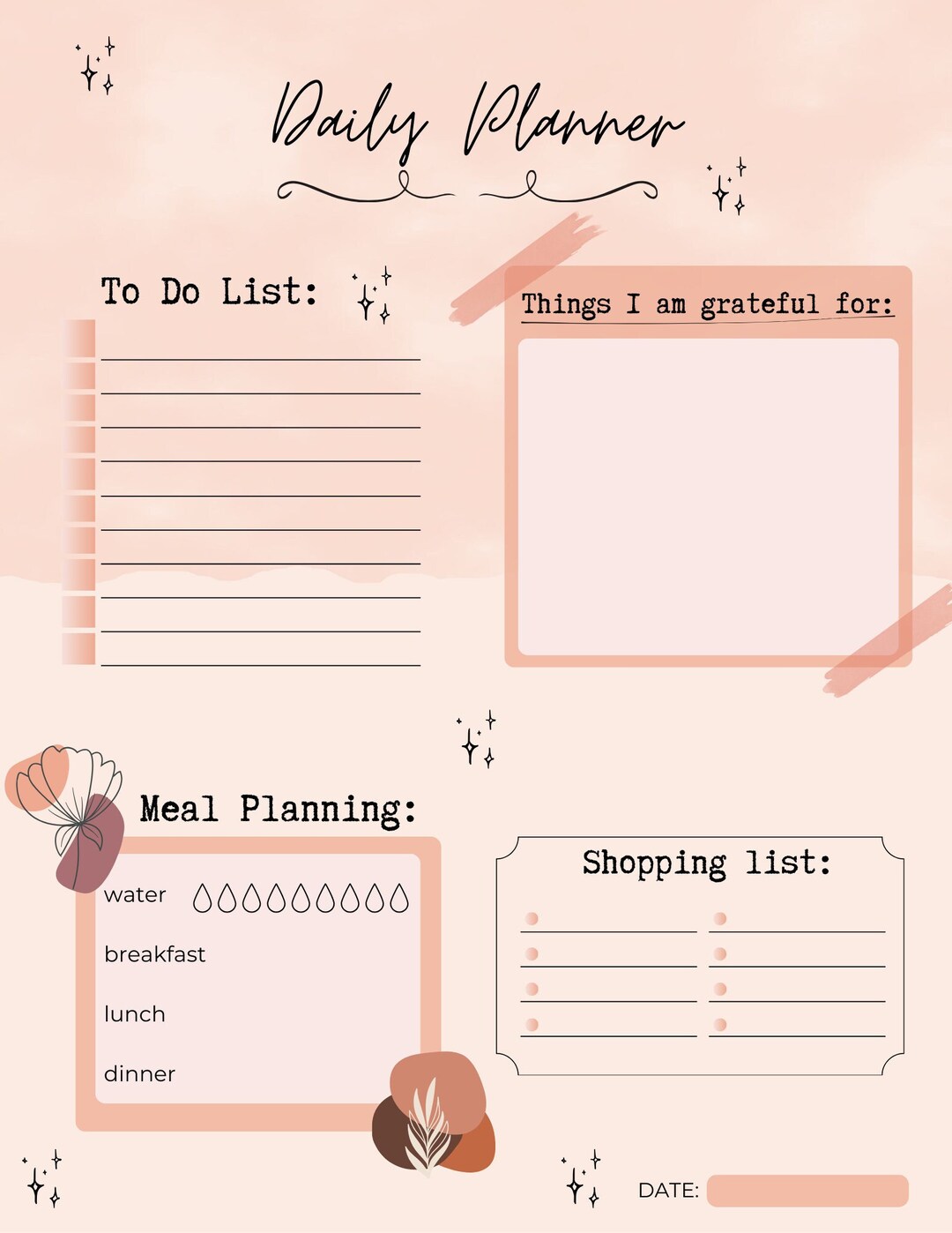 Digital Daily Planner, Printable, Instant Download - Etsy