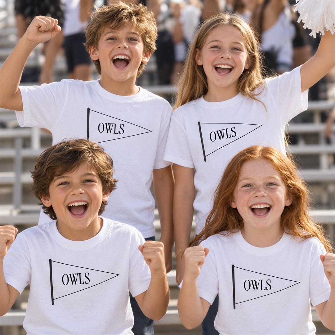 Custom Pennant Mascot Kids Shirt, Youth School Spirit Tee With Team ...
