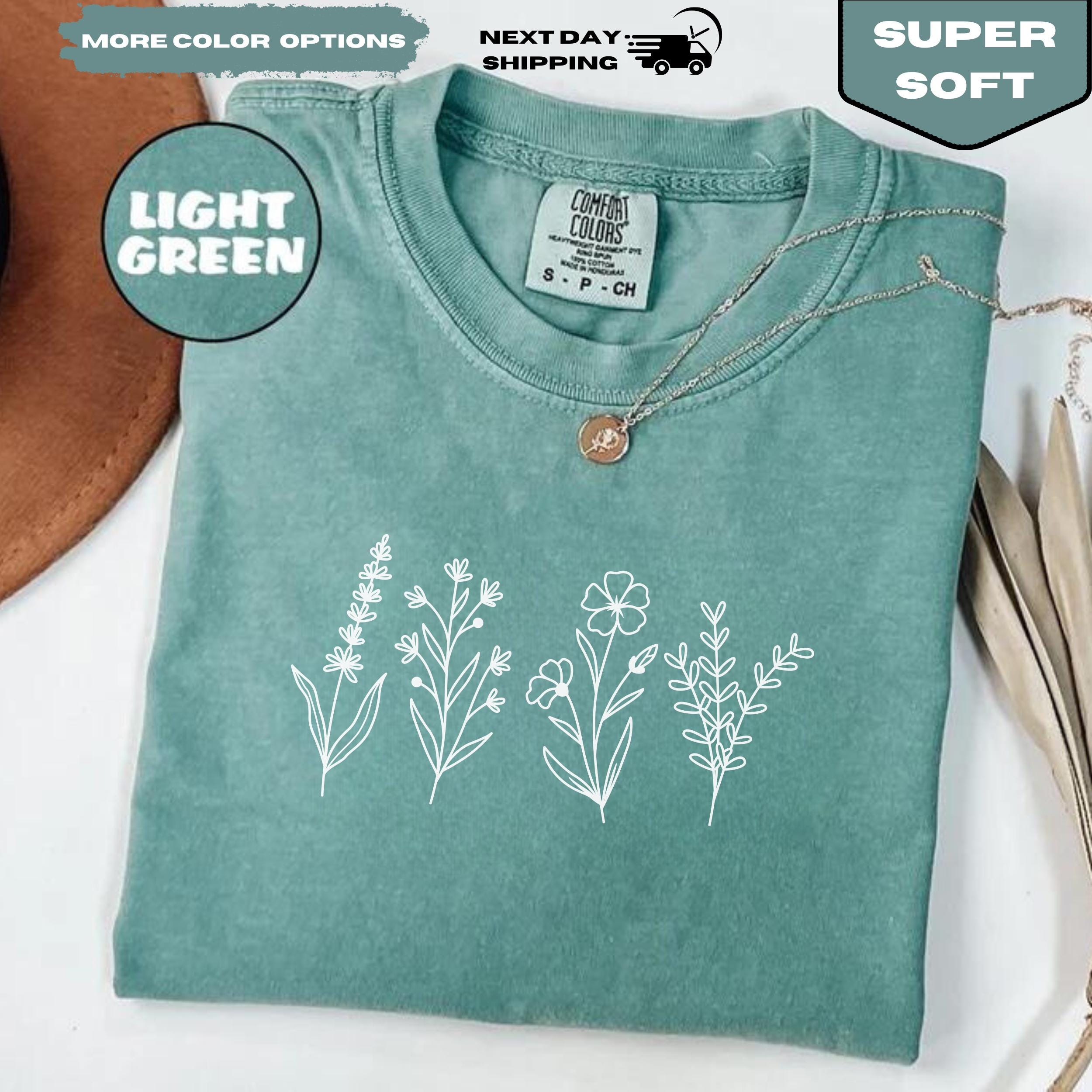 Comfort Colors Wildflower T-shirt: Cottagecore Botanical Tee - Etsy