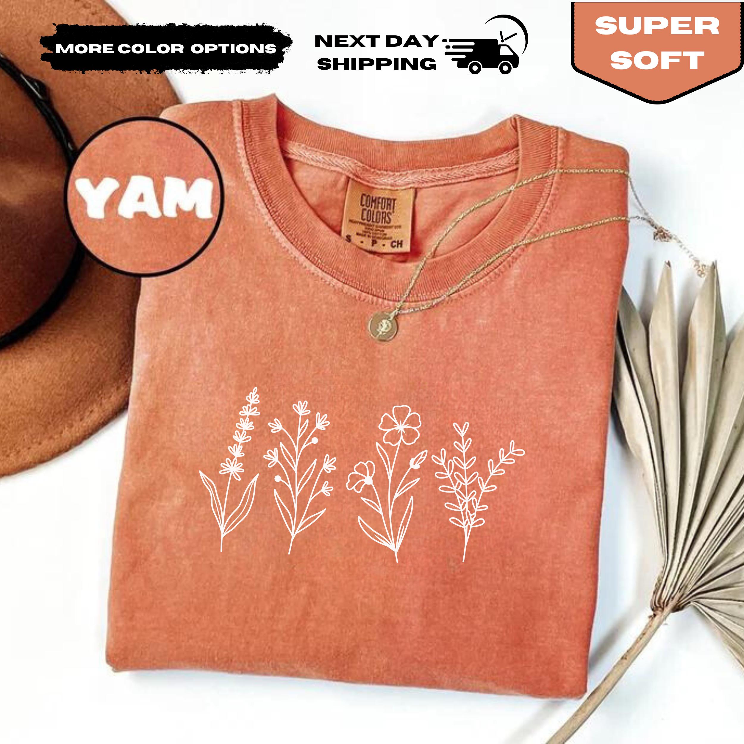 Comfort Colors Wildflower T-shirt: Cottagecore Botanical Tee - Etsy