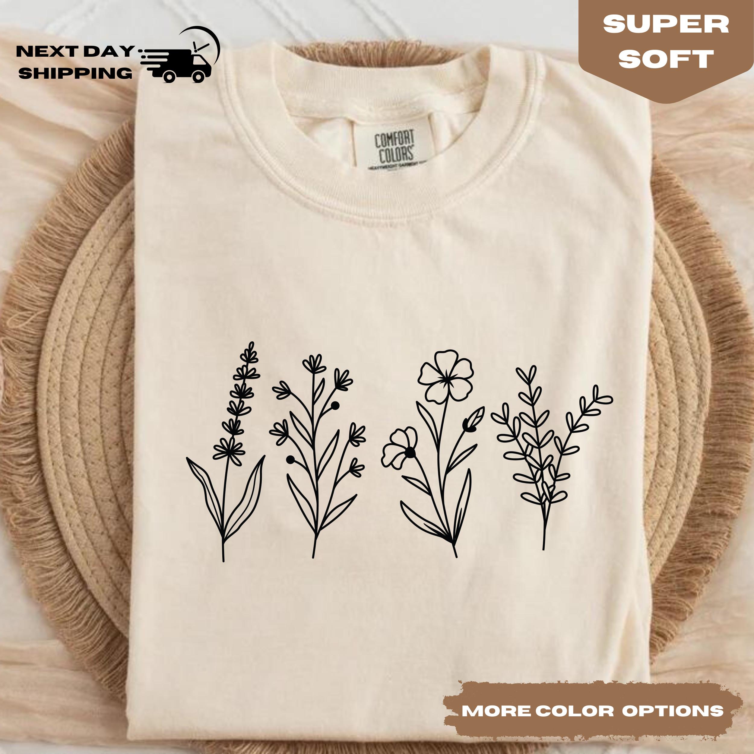 Comfort Colors Wildflower T-shirt: Cottagecore Botanical Tee - Etsy